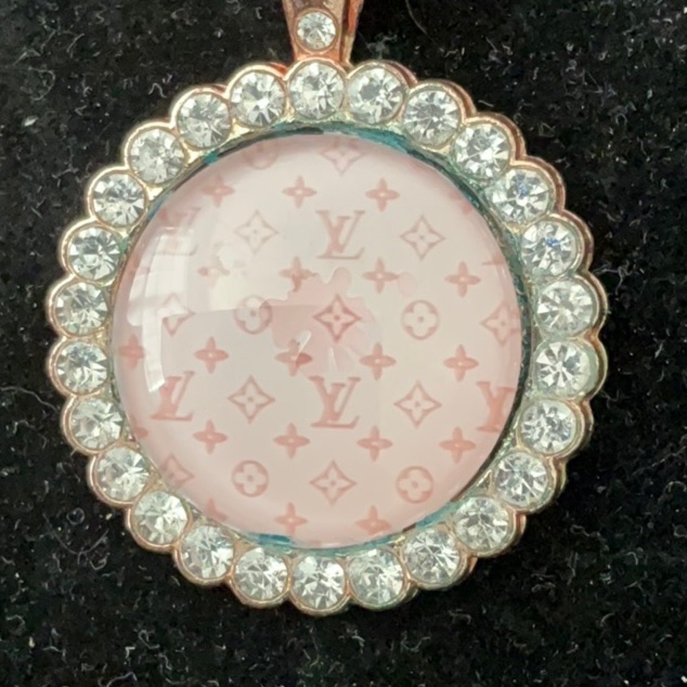 Designer Inspired Pink and Gold Pendant Necklace